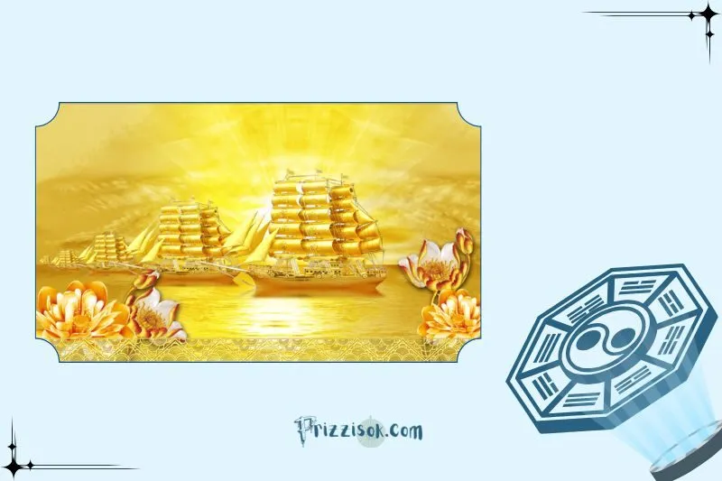 Các loại tranh thuyền vàng phong thủy phổ biến hiện nay